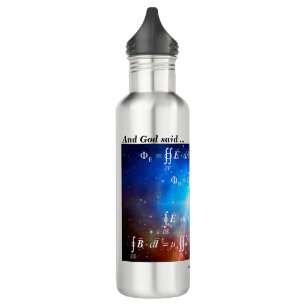 Gott sagte Licht - Maxwell-Physikgleichungen Edelstahlflasche