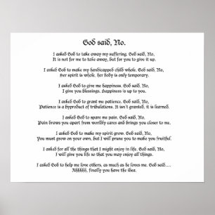 Gott sagte nein: Poster