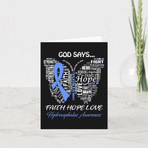 Gott Say Faith Hope Liebe Hydrocephalus Awareness  Karte