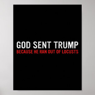 Gott schickte Trump, weil ihm die Heuschrecken aus Poster