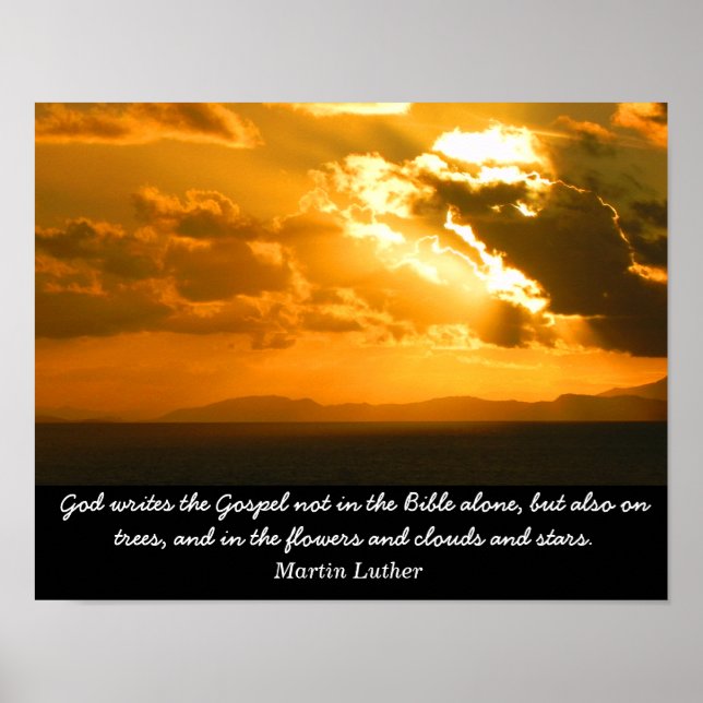 Gott schreibt das Evangelium - Zitat von Martin Lu Poster (Vorne)