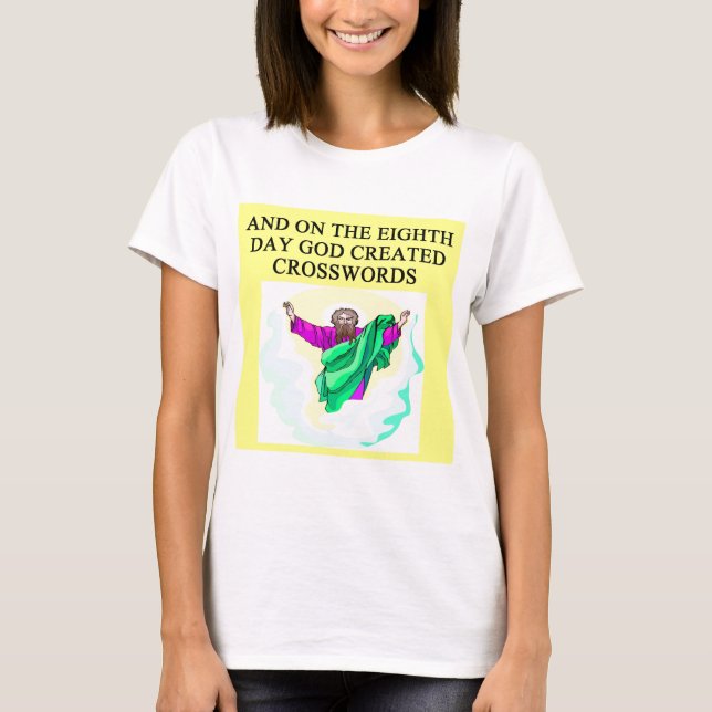 Gott schuf Kreuzworträtsel T-Shirt (Vorderseite)