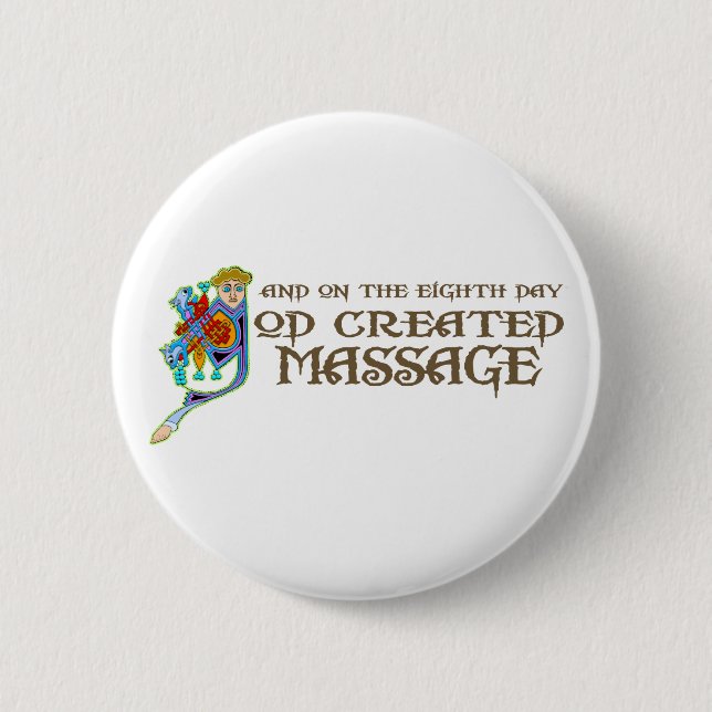 Gott schuf Massage Button (Vorderseite)