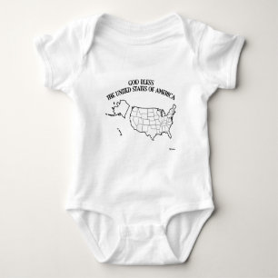 GOTT SCHWARZ DIE USA US-Kontur Baby Strampler