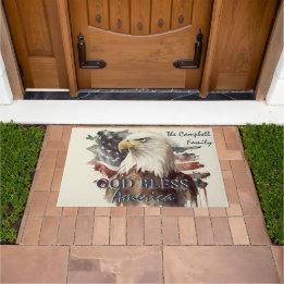 Gott segle America Patriotic Eagle Custom Family Fußmatte