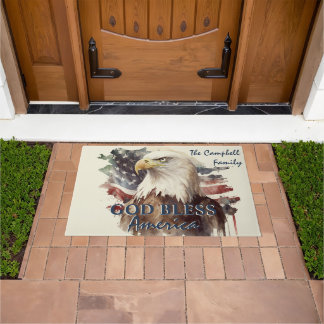 Gott segle America Patriotic Eagle Custom Family Fußmatte