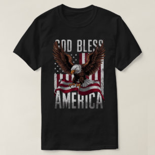 Gott segle America Patriotic Flag Bald Eagle T-Shirt