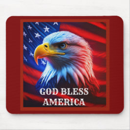 Gott segle Amerika US Flag Bald Eagle Mousepad