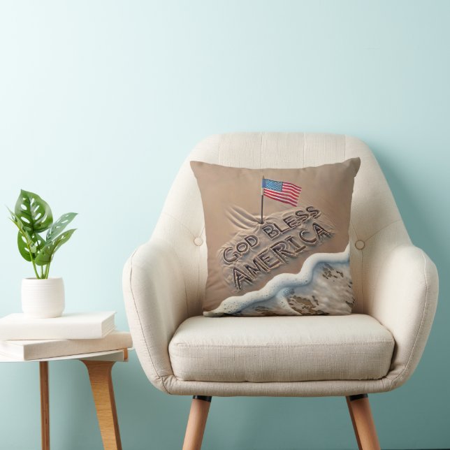 Gott segne America Beach Sign Kissen (Stuhl )