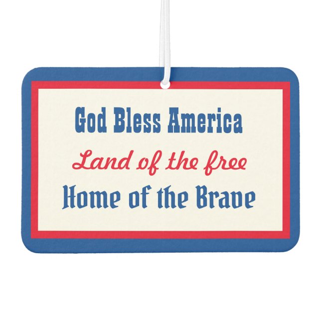 Gott segne America Retro Patriotic Red Blue White Autolufterfrischer (Vorderseite)