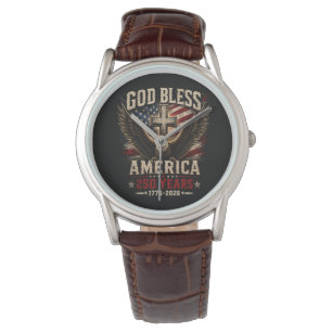 Gott segne Amerika 250 Jahre 1776-2026 Armbanduhr