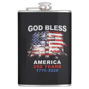 Gott segne Amerika 250 Jahre 1776-2026 Christliche Flachmann
