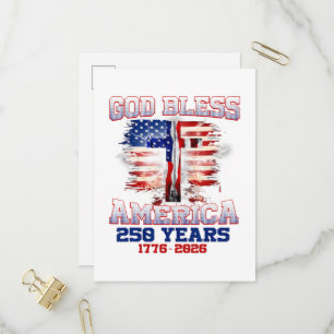 Gott segne Amerika 250 Jahre 1776 2026 Einladungspostkarte