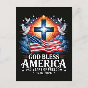 Gott segne Amerika 250 Jahre 1776-2026 Einladungspostkarte