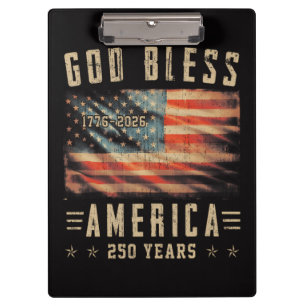 Gott segne Amerika 250 Jahre 1776-2026 Klemmbrett