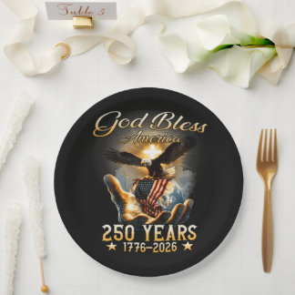 Gott segne Amerika 250 Jahre 1776-2026 Pappteller
