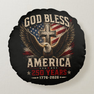 Gott segne Amerika 250 Jahre 1776-2026 Rundes Kissen