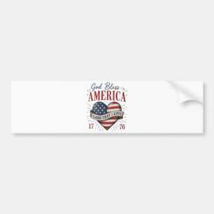 Gott segne Amerika 250. patriotische Herzflagge Autoaufkleber