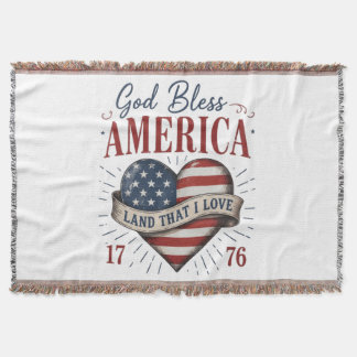 Gott segne Amerika 250. patriotische Herzflagge Decke