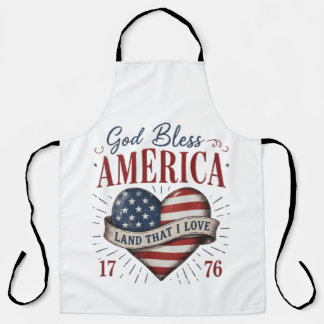 Gott segne Amerika 250. patriotische Herzflagge Schürze