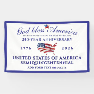 Gott segne Amerika 250 Semiquincentennial Blau Banner