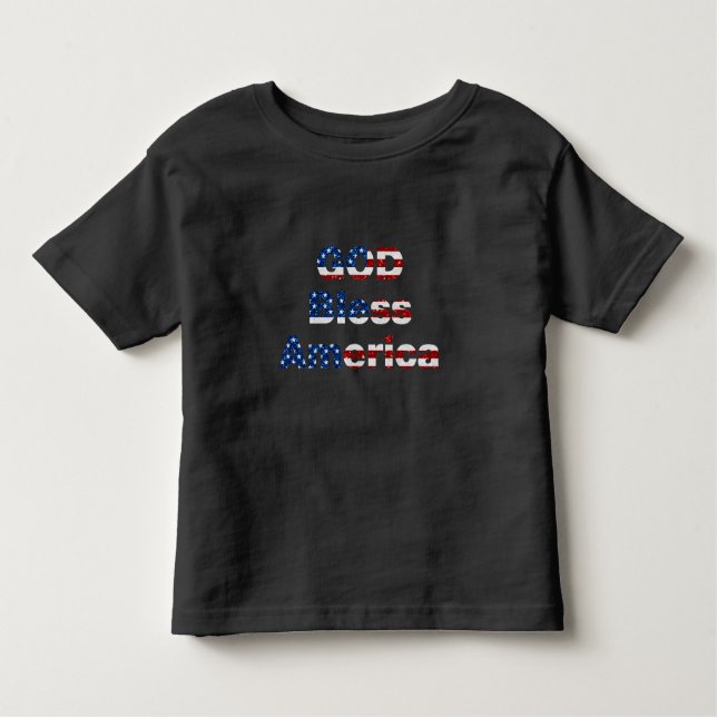 Gott segne Amerika 4. Juli Glitzer Kleinkind T-shirt (Vorderseite)