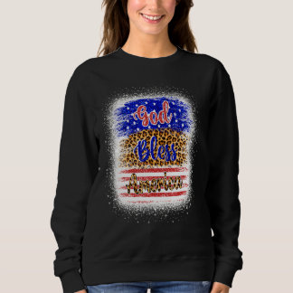 Gott segne Amerika 4. Juli Leopard American Fla Sweatshirt