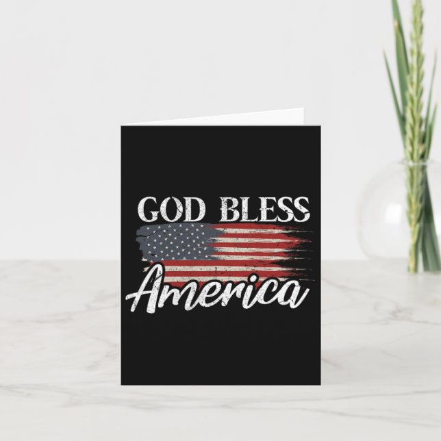 Gott segne Amerika 4. Juli Patriotische USA Karte (Vorderseite)