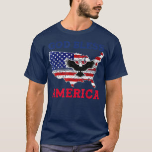 Gott segne Amerika 4. Juli Patriotische USA Männer T-Shirt
