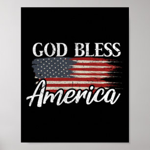 Gott segne Amerika 4. Juli Patriotisches USA Poster