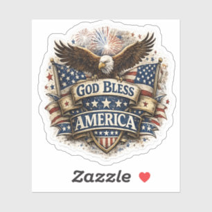 Gott segne Amerika Adler Aufkleber USA-Flagge 4. J