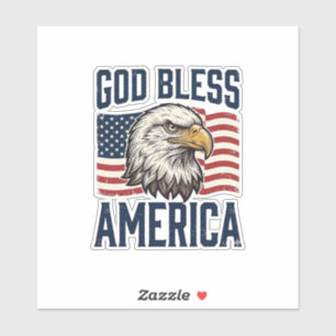 Gott segne Amerika Adler Patriotisches Vektor-Desi Aufkleber