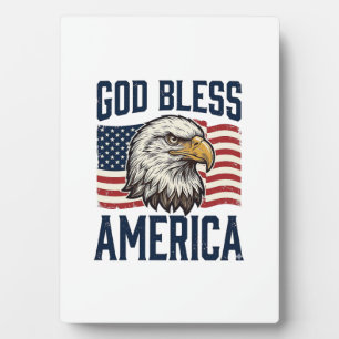 Gott segne Amerika Adler Patriotisches Vektor-Desi Fotoplatte