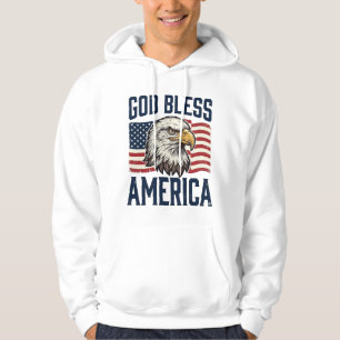 Gott segne Amerika Adler Patriotisches Vektor-Desi Hoodie
