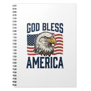 Gott segne Amerika Adler Patriotisches Vektor-Desi Notizblock