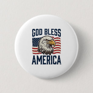 Gott segne Amerika Adler Patriotisches Vektordesig Button