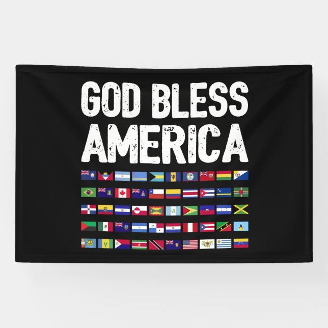 Gott segne Amerika alle Länder Latino-Stolz I Banner (Horizontal)