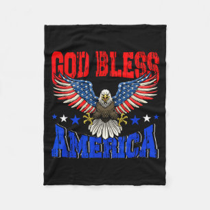 Gott segne Amerika American Eagle Flagge 4. Juli Fleecedecke