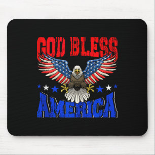 Gott segne Amerika-Amerikanische Adler-Flagge 4. J Mousepad