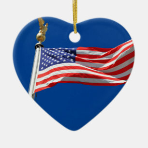 Gott segne Amerika, amerikanische Flagge, Patriot- Keramikornament