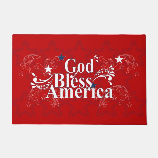 Gott segne Amerika Begrüßungsmatte Fußmatte (Vorderseite)