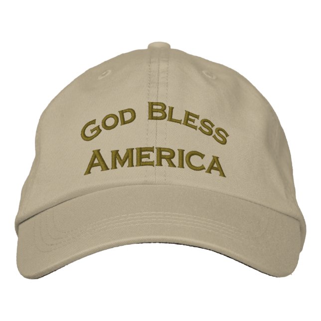 Gott segne Amerika bestickt mit Patriotic Hat Bestickte Kappe (Vorderseite)