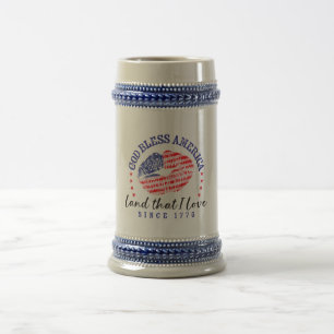 Gott segne Amerika - Bierkrug Bierglas
