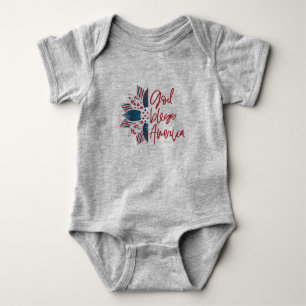 Gott segne Amerika Blume Baby Strampler