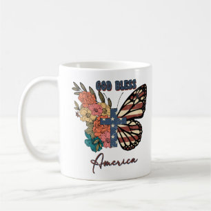 "Gott segne Amerika" Boho Independence Day Kaffeetasse