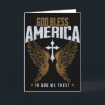 Gott segne Amerika Christliches Kreuz & Engel Flüg Karte<br><div class="desc">Gott segne Amerika Christliches Kreuz & Engel Flügel Abgenutzt</div>