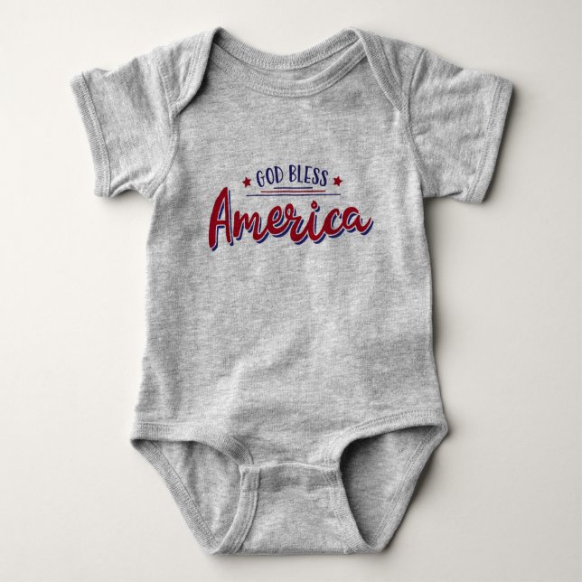 Gott segne Amerika Design Baby Strampler (Vorderseite)
