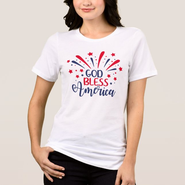 Gott segne Amerika - Ein Star-gesprenkelter Tribut Tri-Blend Shirt (Vorderseite)