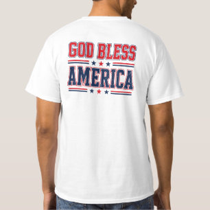 Gott segne Amerika-Flagge Patriotisch Christlicher T-Shirt