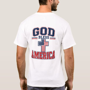 Gott segne Amerika-Flagge Patriotischer christlich T-Shirt